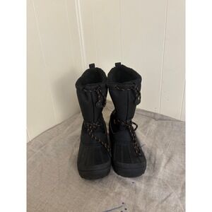 Suedi Mens Black Winter Snow Boots Mid Calf Waterproof Rubber Shell XZ32CP Sz 6